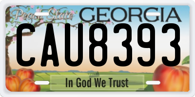 GA license plate CAU8393