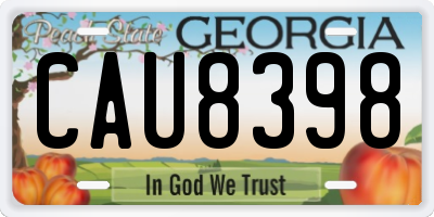 GA license plate CAU8398