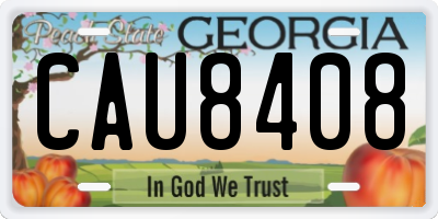 GA license plate CAU8408