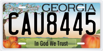 GA license plate CAU8445