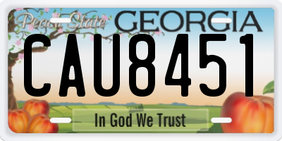 GA license plate CAU8451