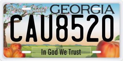 GA license plate CAU8520
