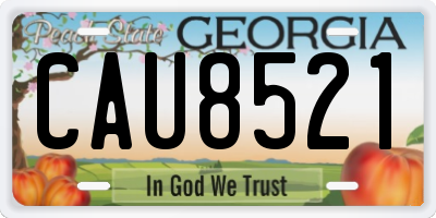 GA license plate CAU8521