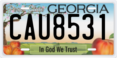 GA license plate CAU8531