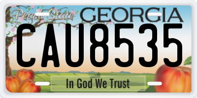 GA license plate CAU8535