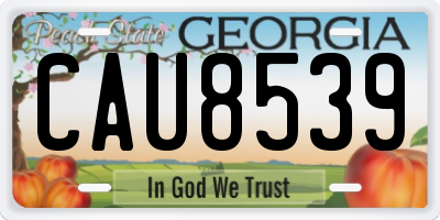 GA license plate CAU8539