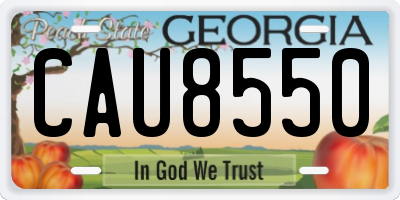 GA license plate CAU8550