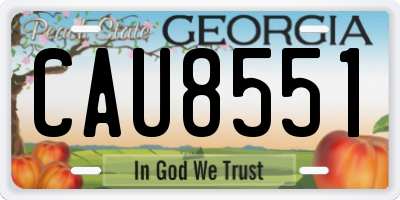 GA license plate CAU8551