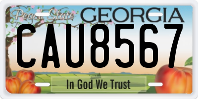 GA license plate CAU8567