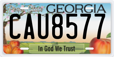 GA license plate CAU8577