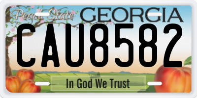 GA license plate CAU8582