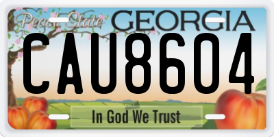 GA license plate CAU8604