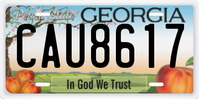 GA license plate CAU8617
