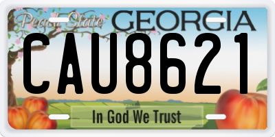 GA license plate CAU8621