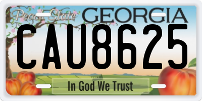 GA license plate CAU8625