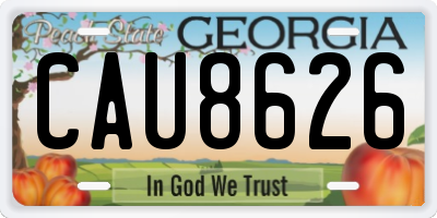 GA license plate CAU8626