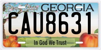 GA license plate CAU8631