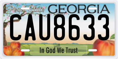 GA license plate CAU8633