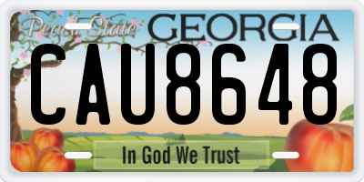 GA license plate CAU8648