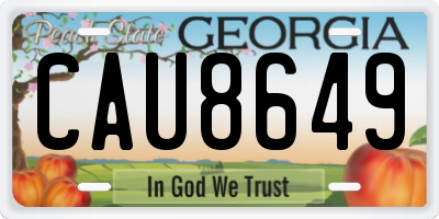 GA license plate CAU8649