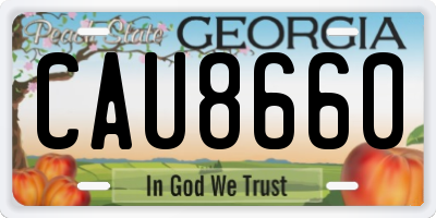 GA license plate CAU8660