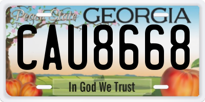 GA license plate CAU8668