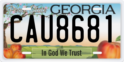 GA license plate CAU8681