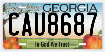 GA license plate CAU8687
