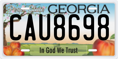 GA license plate CAU8698