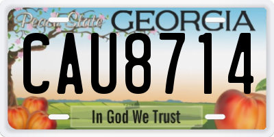 GA license plate CAU8714