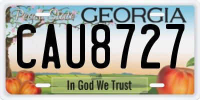 GA license plate CAU8727