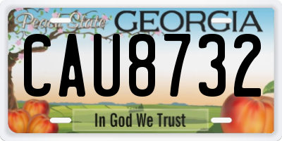 GA license plate CAU8732