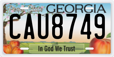 GA license plate CAU8749