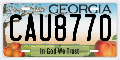 GA license plate CAU8770