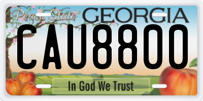 GA license plate CAU8800