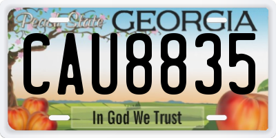 GA license plate CAU8835