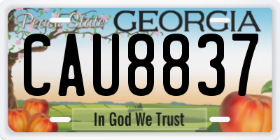 GA license plate CAU8837