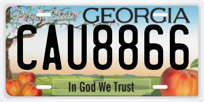 GA license plate CAU8866