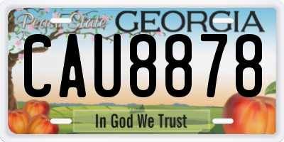 GA license plate CAU8878