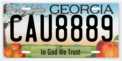 GA license plate CAU8889