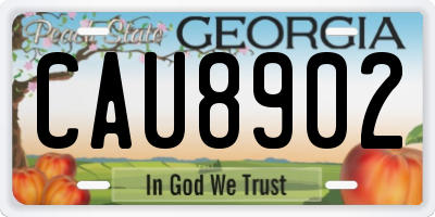 GA license plate CAU8902