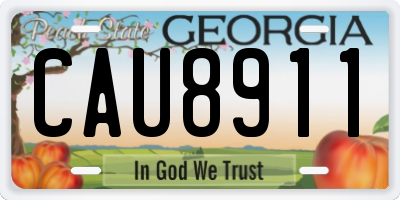 GA license plate CAU8911