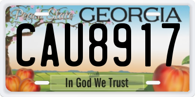 GA license plate CAU8917