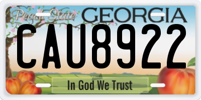 GA license plate CAU8922