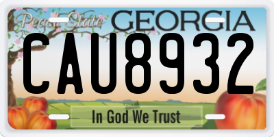 GA license plate CAU8932