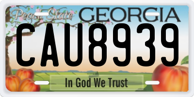 GA license plate CAU8939