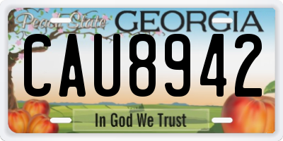 GA license plate CAU8942