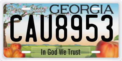 GA license plate CAU8953