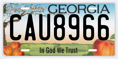 GA license plate CAU8966