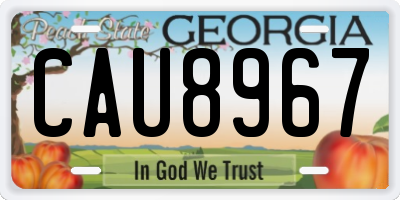 GA license plate CAU8967